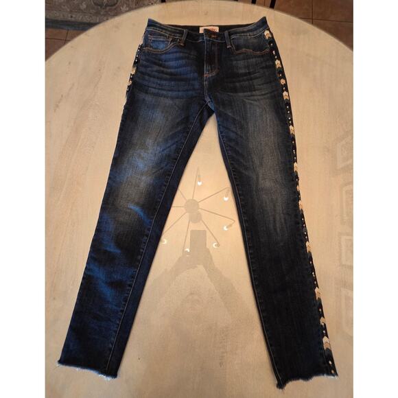 DRIFTWOOD  Jackie Women's Denim Jeans SZ 27 Geometric Embroidery Western - Picture 2 of 8